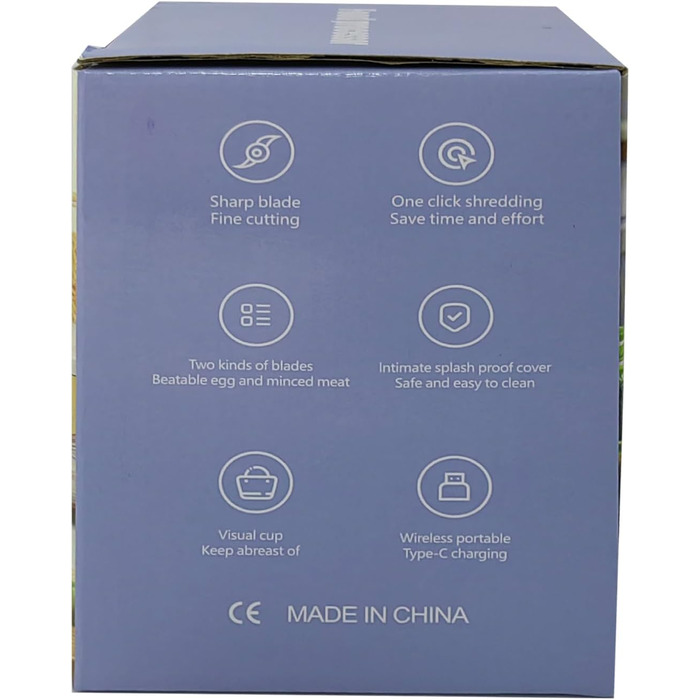 Подрібнювач цибулі, електричний подрібнювач, електричний подрібнювач цибулі, подрібнювач овочів, блендер, мульти та універсальний подрібнювач 300 мл робочий контейнер із зарядним кабелем (білий)