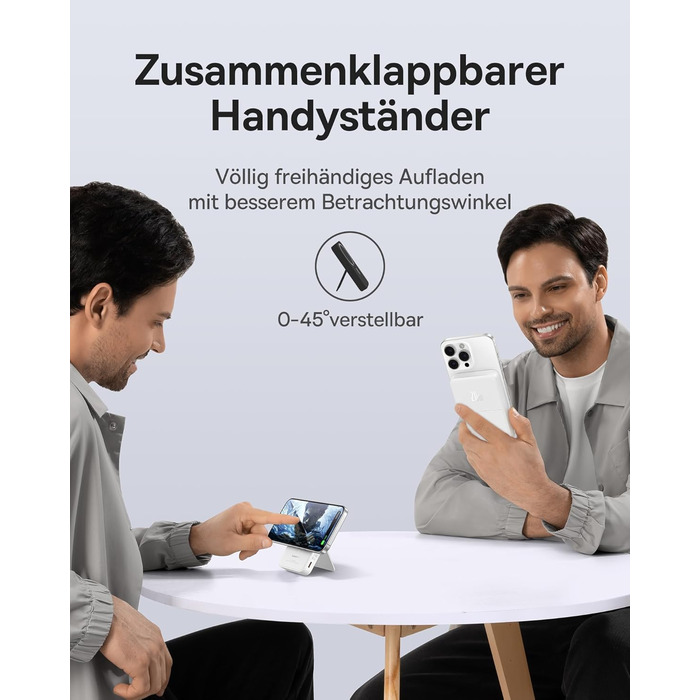 Магнітний бездротовий Powerbank, 5000mAh Mini Powerbank з USB-C, PD 20w Fast Charging Magsafe Battery, Зовнішній акумулятор для iP