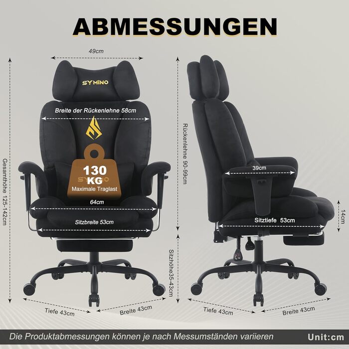 Ігрове крісло Symino, схоже на диван, з огортаючим сидінням, ергономічне офісне крісло керівника, стілець зі штучної замші, комп&39ютерне крісло з регульованою висотою, вантажопідйомність 130 кг, чорний колір