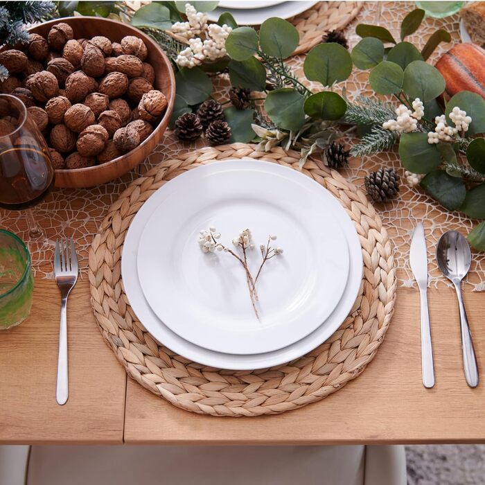 Скатертина з водяного гіацинта, кругла скатертина, кругла скатертина ручної роботи, килимок для тарілок на обідній стіл і прикраса