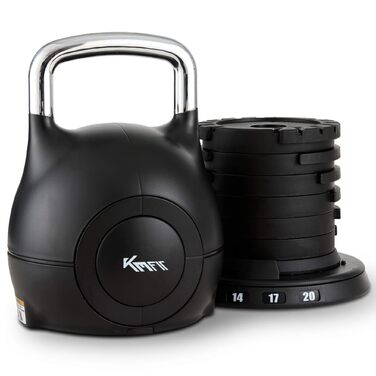 Регульована гиря KM-Fit 2-20 кг, 7 рівнів навантаження для домашнього тренажерного залу