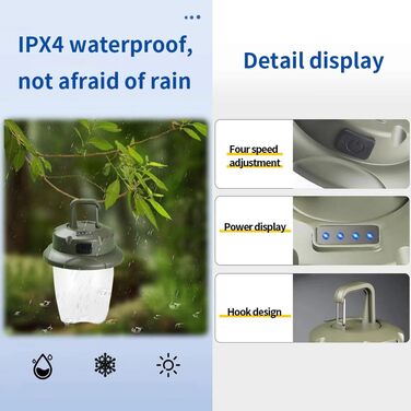 Світлодіодний акумуляторний міні-ліхтар для кемпінгу на відкритому повітрі, портативний освітлювальний прилад з брелоком, 4 режими білого та теплого світла шишкоподібної залози