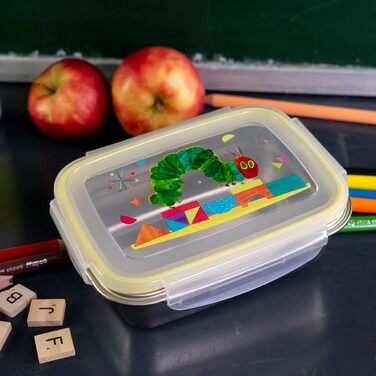 Ланчбокс Ненаситний Гусінь Hello Friend 550 мл, нержавіюча сталь Контейнер для їжі Герметичний Безпечний для харчових продуктів З дизайном коней