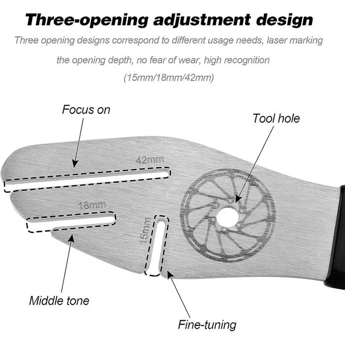 Регулятор велосипедного гальмівного диска XINSUO, інструмент для регулювання дискового гальма, інструмент для вирівнювання гальм з нержавіючої сталі, інструмент для корекції дискового гальма велосипеда з 2 затискачами для дисків проти подряпин для ремонту