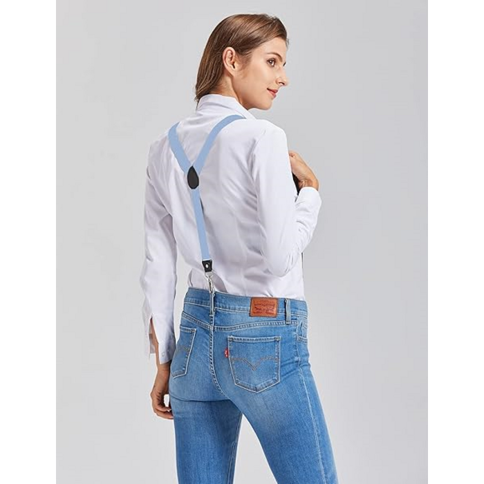 Підтяжки Ausukler Extra Strong 2,5 см з карабін-гачками світло-блакитний