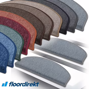 Набір килимків для сходів Floordirekt London (15 шт., напівкруглі, 65×23 см, темно-сині)