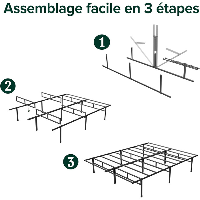 Ліжко Zinus Justin 140 x 190 см висота 36 см з місцем для зберігання під ліжком металева платформа чорного кольору