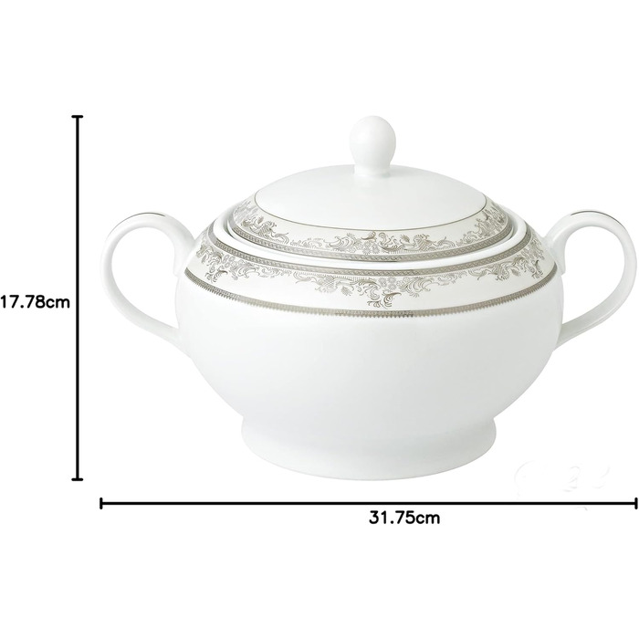 Супниця Lorenzo Import S-22 Juliette, порцеляна, срібло