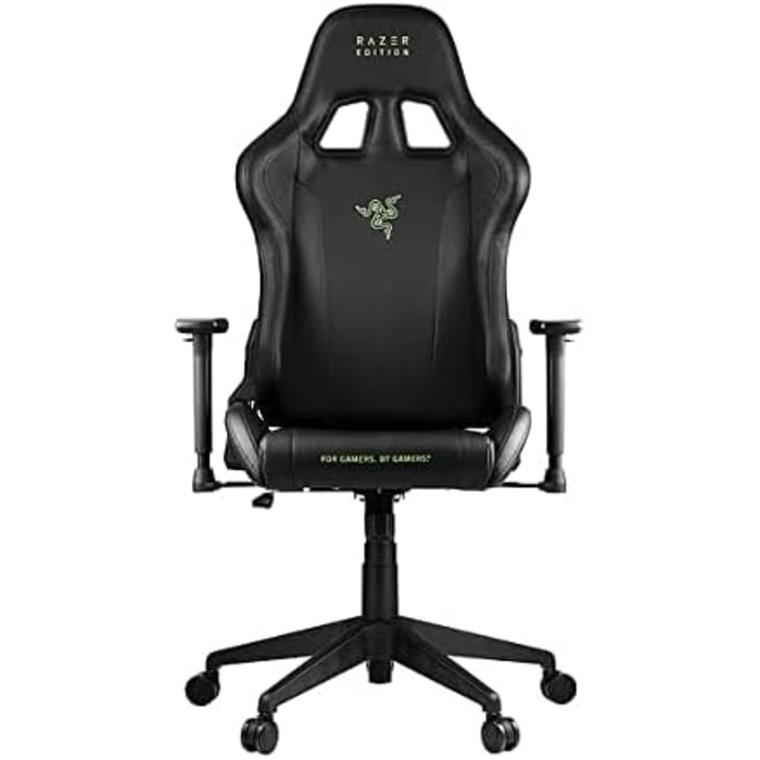 Ігрове крісло Razer Edition від Zen Gaming Chair, ігрове крісло з поперековою подушкою, подушкою для шиї, 3D-підлокітниками, чорно-зелене сучасне