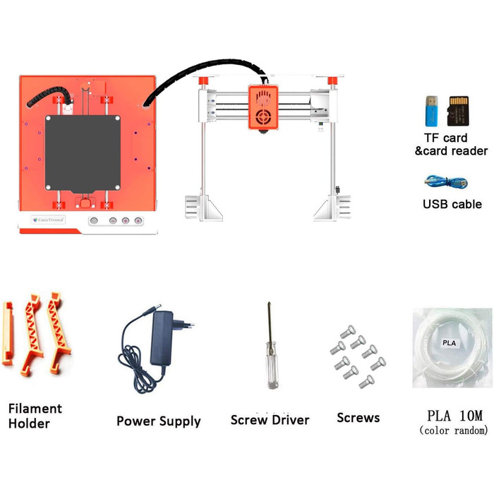 Принтер K1 Міні-настільний набір для початківців, дітей та підлітків 3D-принтер із магнітною знімною пластиною PLA Filament USB-ка