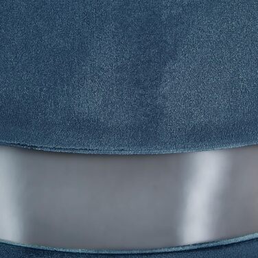 Пуф Beliani з місцем для зберігання, круглий, оксамитовий, синій, металевий, комплект з 2 шт., гламурний вигляд, табурети Doris