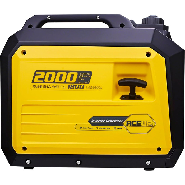 Інверторний генератор Aceup Energy 2000 Вт, бензиновий генератор з 230 В, 12 В, USB, цифровим дисплеєм, для кемпінгу на свіжому повітрі, супер тихий портативний 4-тактний інверторний бензиновий генератор потужністю 19,6 кг, потужністю 2000 Вт з інтелектуа
