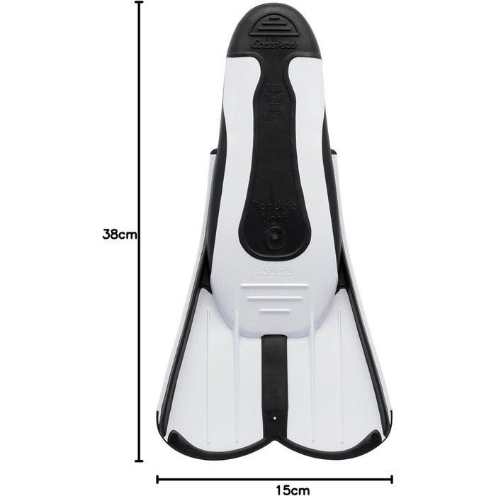 Короткі ласти Cressi Light Fins - Ласти для снорклінгу, зручні для подорожей - Ефективне тренування м&39язів - Міцні ласти для плавання, білі 39/40