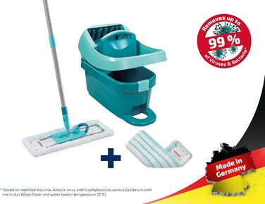 Набір для натирання швабри Leifheit Profi XL з підлогоочисником і коліщатками в комплекті зі змінним чохлом Profi micro duo з мікр