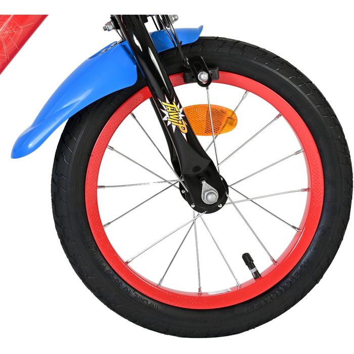 Дитячий велосипед Volare Spider-Man 14 дюймів 3,55 років Ручні та американські гальма, додаткові колеса, захист ланцюга, світловідбивачі Регульоване сідло Подарунок для хлопчиків та дівчаток