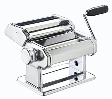 Ручна м'ясорубка-пастамашина Kitchen Craft Deluxe з нержавіючої сталі подвійне лезо, 9 налаштувань товщини, затискач для столу для лазаньї, равіолі, спагеті та тальятеле
