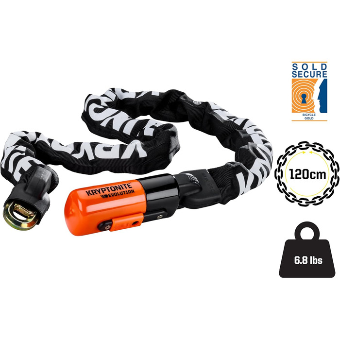 Замок-ланцюг Kryptonite Evolution 1012 IC, чорний, 120 см