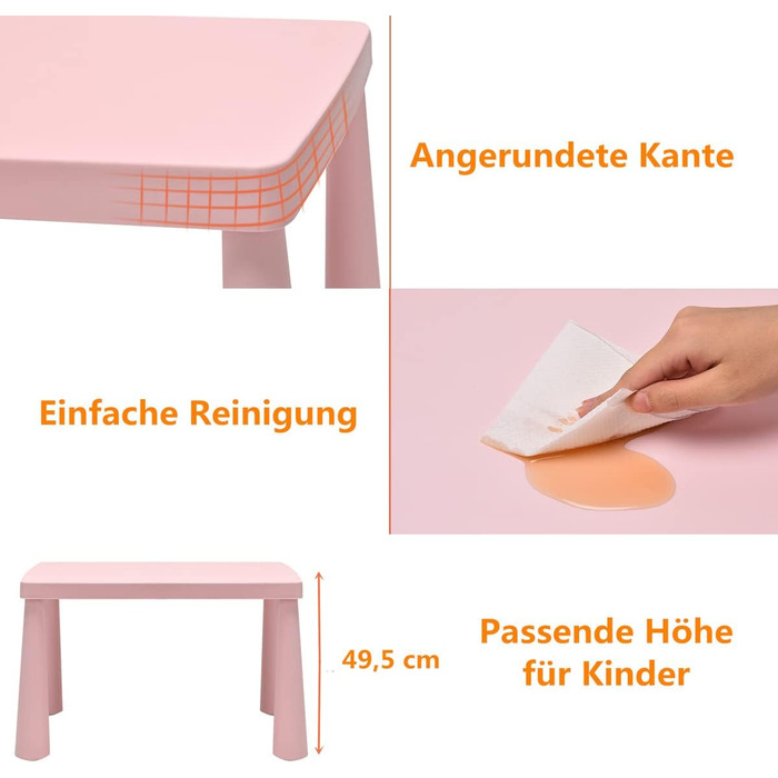 Набір дитячих сидінь з 3 предметів, набір дитячих меблів 2 стільці та 1 стіл, набір сидінь для дітей для письма, читання, ігор та