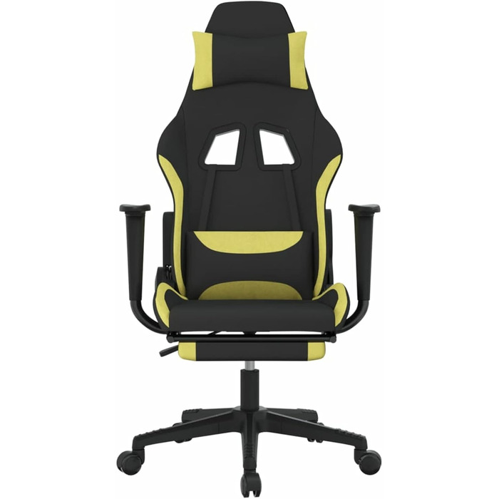 Ігрове крісло з підставкою для ніг, крісло для ПК, ігрове крісло, крісло для геймерів, крісла для домашнього офісу, крісла для ігор, комп&39ютерне крісло, крісло для Playstation, чорна та світло-зелена тканина