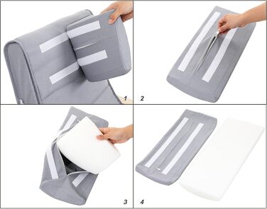 Крісло-гойдалка SONGMICS Birchwood, крісло-гойдалка, регульована підставка для ніг у 5 положеннях, бавовняний чохол, вантажопідйомність до 150 кг, вітальня, спальня, світло-сірий LYY41G, 67 x 125 x 91 см