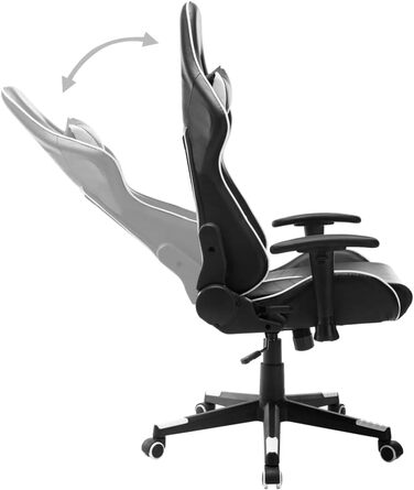 Ігрове крісло чорно-біле зі штучної шкіри