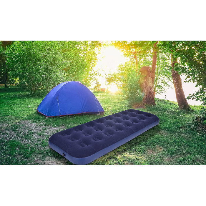 Надувний матрац AVENLI Camping на 1 особу 1973x22 см Надувний матрац Надувне ліжко Blue 1973x22 см Blue