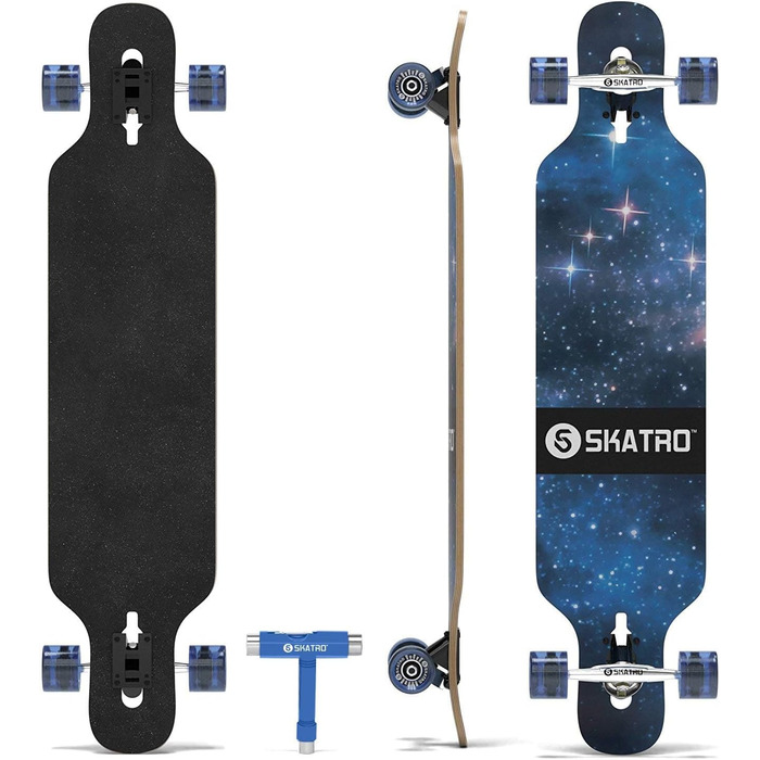 Лонгборд SKATRO Drop Through Freeride Galaxy 1 40" drop-through cruiser фрірайд 8-шаровий клен ABEC-9 безкоштовний T-Tool у комплекті повний компліт для карвінгу слайдів оригінал 2025
