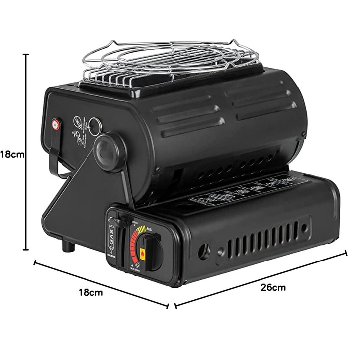 Газовий обігрівач для кемпінгу 1,3 кВт, газовий обігрівач для кемпінгу, обігрів намету + газові картриджі, комплект з 3 штук