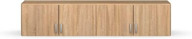 Верхня частина шафи Rauch Furniture Bremen для додаткового місця для зберігання, 4-дверна шафа, дуб Сонома, дерево, можна комбінувати з шафою шириною 181 см із модельної серії Bremen. Розміри (Ш x В x Г) 181 x 39 x 54 см. Ширина 181 см без дзеркала. Верхн