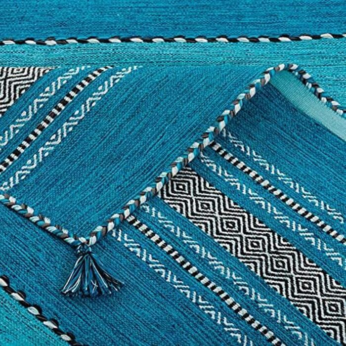 Натуральний килим Пергам Килим Наварро бірюзовий в 6 розмірах 70х140 см