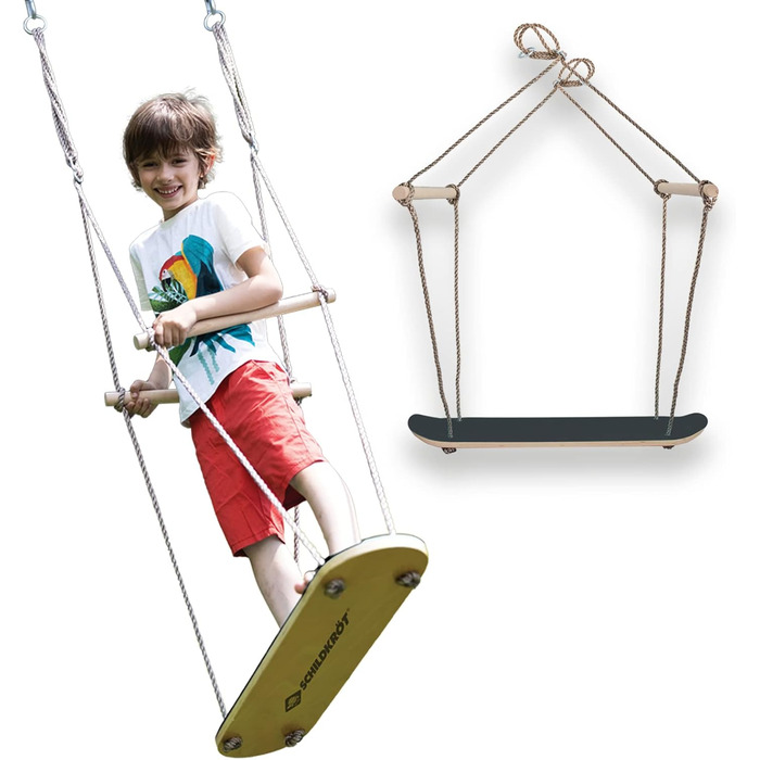 Гойдалка для скейтборду Schildkrt, надзвичайна дерев'яна гойдалка для спритності, рівноваги та координації, протиковзка конструкці