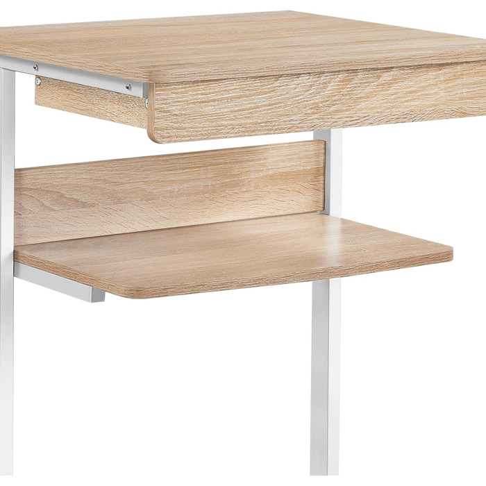 Комп&39ютерний стіл Yaheetech, офісні меблі, ПК-стіл, офісний стіл, робочий стіл з дерева та сталі з полицею та шухлядою, 79 x 56 x 51 см, дуб