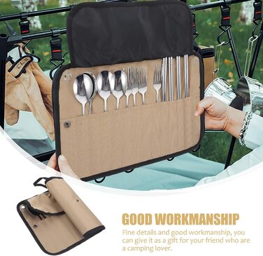 Набір столових приборів PACKOVE для кемпінгу та пікніків, нейлоновий посуд із сумкою для перенесення для барбекю та активного відпочинку на свіжому повітрі