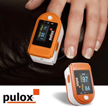 Пульсоксиметр PULOX PO-200 Solo in Finger Pulse Oximeter для вимірювання пульсу та насичення киснем на пальці (помаранчевий)