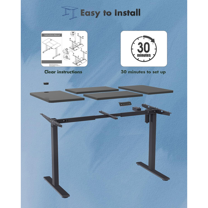 Регульований по висоті стіл з розеткою USB Стіл регульований по висоті електричний Стійка-сидіння Регульований комп'ютерний стіл С