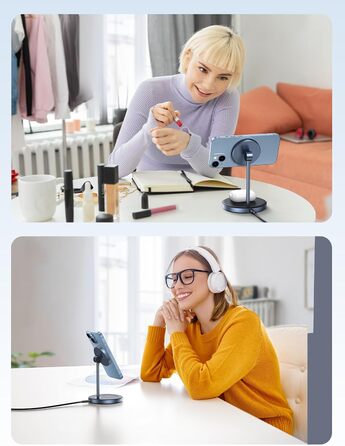 Зарядна станція UGREEN MagFlow 2 в 1 для iPhone сумісна з зарядним пристроєм Magsafe Бездротовий зарядний пристрій для iPhone 16/1