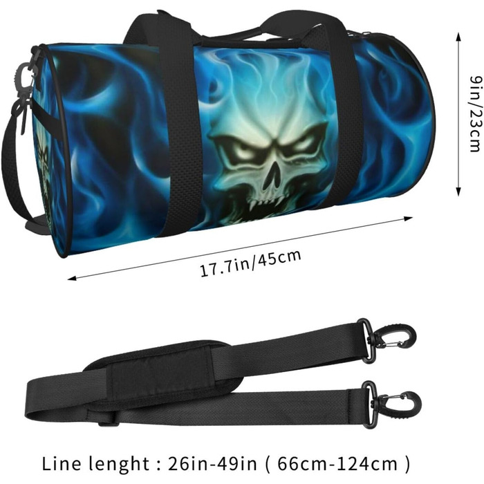 Дорожня сумка зі зміїною шкірою, кругла, великої місткості, легка та міцна, ідеальний подарунок для походів, відпустки, ділових поїздок та іншого, моторошний принт Привид-Череп, універсальний розмір