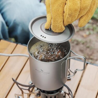 Одностінна титанова кружка Boundless Voyage з кришкою, складна ручка, для активного відпочинку на природі, кемпінгу, надлегка, для води, чаю, кави, 750 мл, 750 мл, 1 упаковка