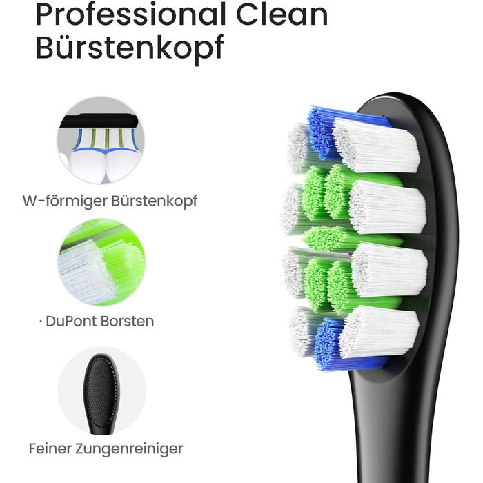 Блакитний Подарунковий Набір Електрична зубна щітка з 3 насадками, Водонепроникна IPX7, 5 режимів чищення, Таймер, Чохол для подорожей, Блакитний колір ()