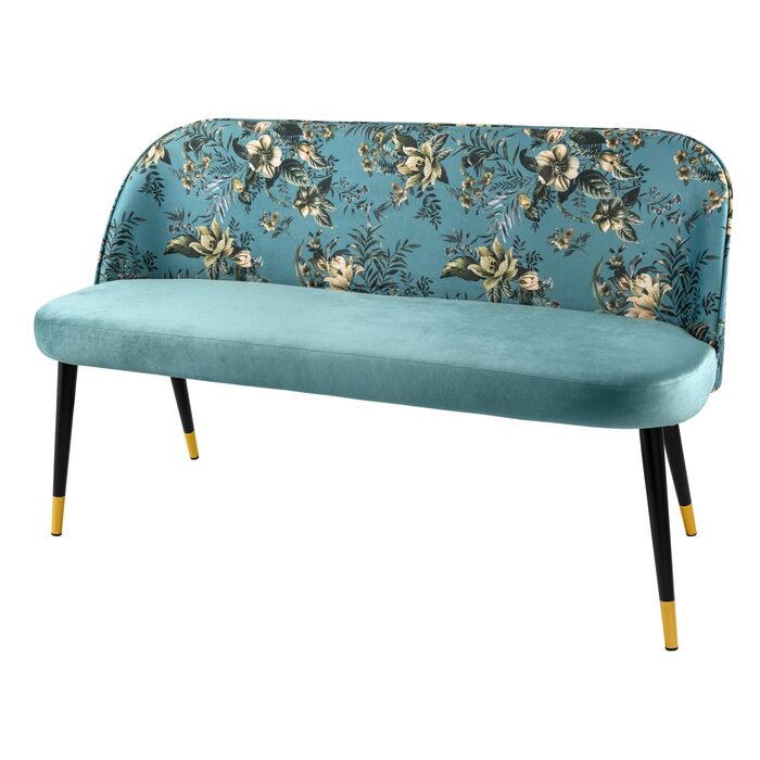 Бірюзовий оксамитовий квітковий візерунок і золоті шапки Бірюзовий, квітковий