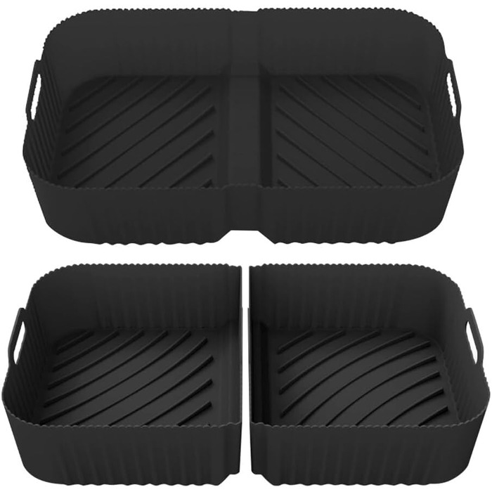 Аксесуари для фритюрниці NAVESO для шухляди Ninja Foodi Flexdrawer 10.4 л AF500DE, 3 шт. и аксесуарів для силіконової форми для фритюрниці, аксесуари для фритюрниці для двозонної аерофритюрниці, аксесуари для фритюрниці
