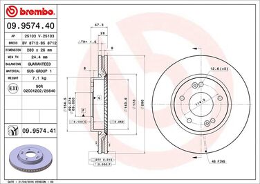 Гальмівні диски BREMBO 09.9574.41