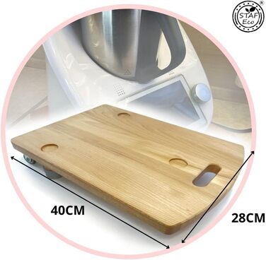 Розсувна дошка STAFECO для аксесуарів Thermomix Premium TM6 TM5 Роликова дошка Слайдер Рухома та безпечна підставка Промаслена дошка Дерево 100 (Масло Дерево)