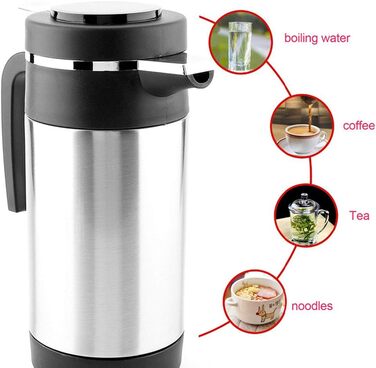 Автомобільний чайник, нержавіюча сталь 12В автомобільна чашка для підігріву кави чай термос чашка для підігріву води чайник для по