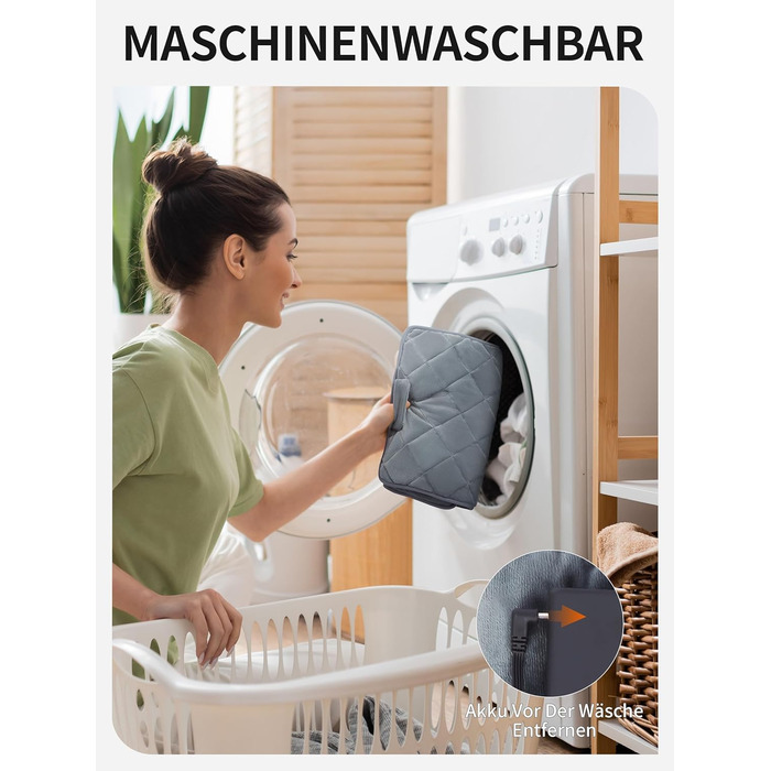 Бездротова ковдра з підігрівом Vofuoti з акумуляторною батареєю, 10000 мАг, нагрівальна подушка для спини з 3 режимами нагріву, електрична нагрівальна подушка для спини, плечей, живота, шиї, ніг, колін, можна прати в пральній машині, подарунок на День мат