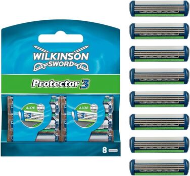 Wilkinson Sword Protector 3 – змінні леза для чоловічої бритви (8 шт.)