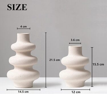 Ваза для пампасної трави біла, Сучасна керамічна декоративна ваза для сухоцвітів, Пончик Спіральна ваза для квітів Кругла ваза з о