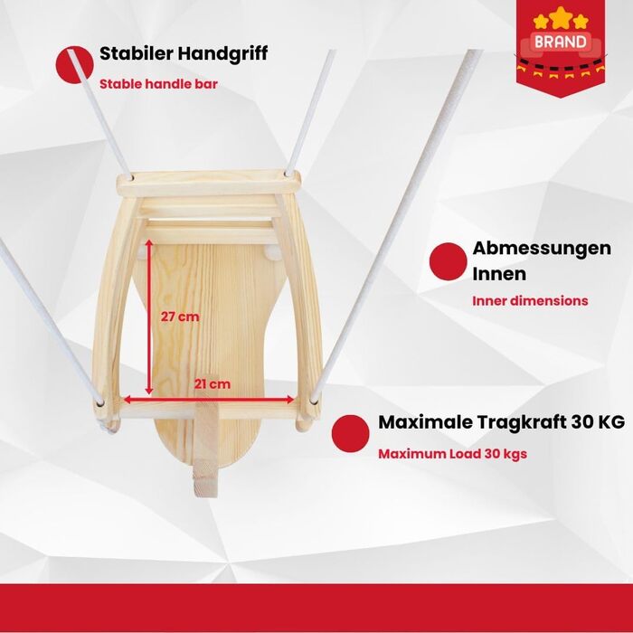 Дитячі дерев'яні гойдалки Гойдалка-кінь Гойдалка решітка Гойдалка дитяча - 6557