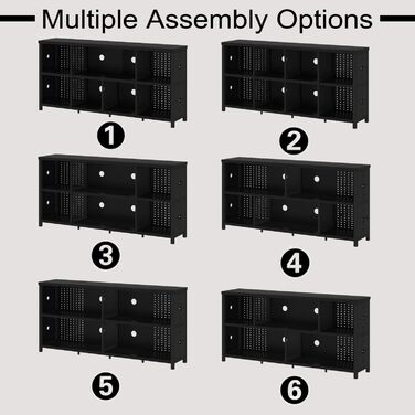 Книжкова полиця LVB з 8 відділеннями, 2-ярусна книжкова шафа, кубічна полиця, полиця-перегородка для кімнати, офісна полиця, горизонтальна, для вітальні, офісу, кабінету, дитячої кімнати, дерев&39яна, чорна, 34Г x 160Ш x 76В