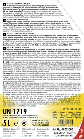 Лужний (5 л) ефективний концентрат для миття сільськогосподарських транспортних засобів, машин та обладнання, арт. 07265000